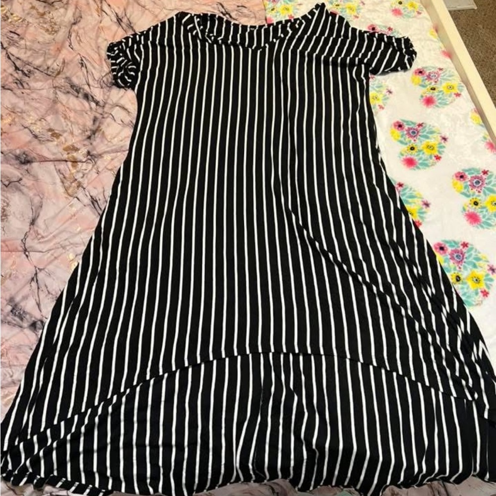 Black and White Striped Dress